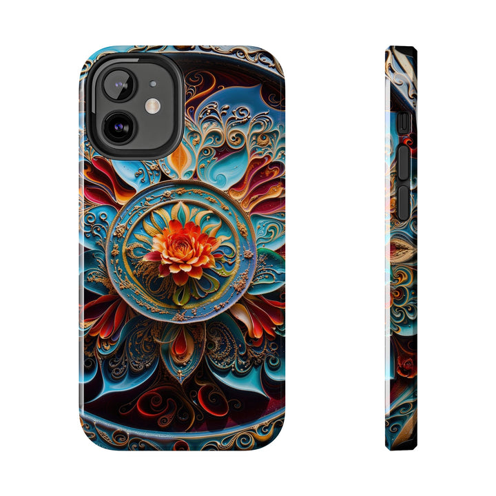 Intricate Floral Mandala - Tough Phone Case - Phone Case - g(0D·IO) - iPhone 12 Mini - -