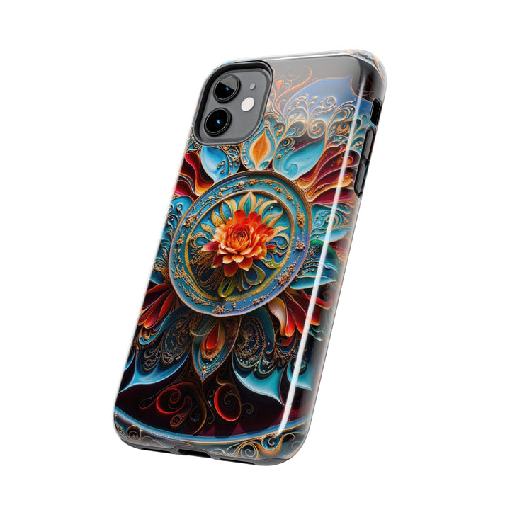 Intricate Floral Mandala - Tough Phone Case - Phone Case - g(0D·IO) - iPhone 13 Mini - -