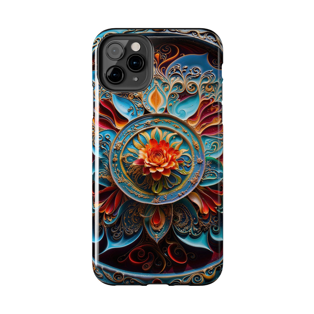Intricate Floral Mandala - Tough Phone Case - Phone Case - g(0D·IO) - iPhone 13 Mini - -
