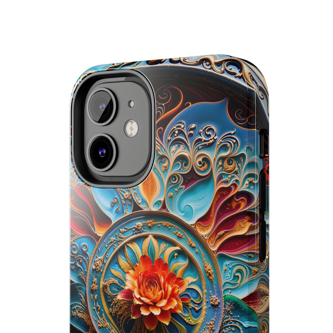 Intricate Floral Mandala - Tough Phone Case - Phone Case - g(0D·IO) - iPhone 13 Mini - -