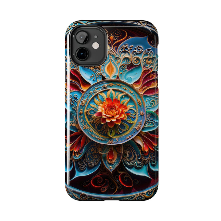 Intricate Floral Mandala - Tough Phone Case - Phone Case - g(0D·IO) - iPhone 13 Mini - -