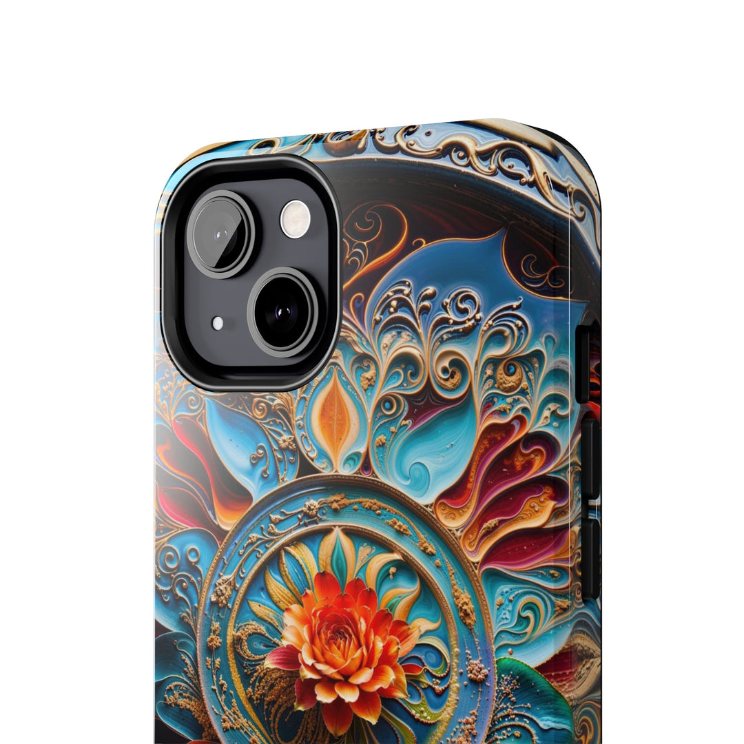 Intricate Floral Mandala - Tough Phone Case - Phone Case - g(0D·IO) - iPhone 13 Mini - -