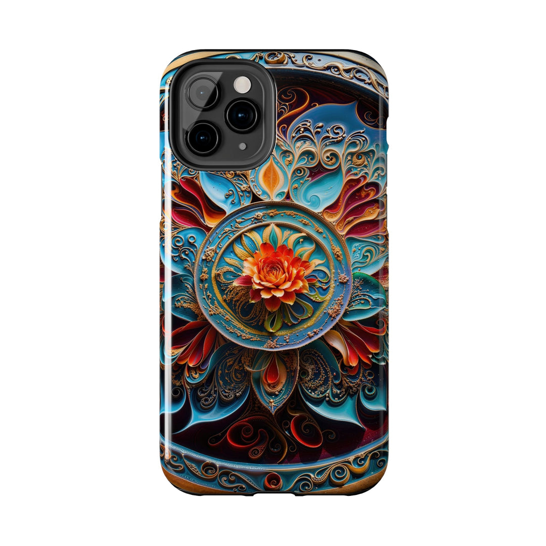 Intricate Floral Mandala - Tough Phone Case - Phone Case - g(0D·IO) - iPhone 13 Mini - -