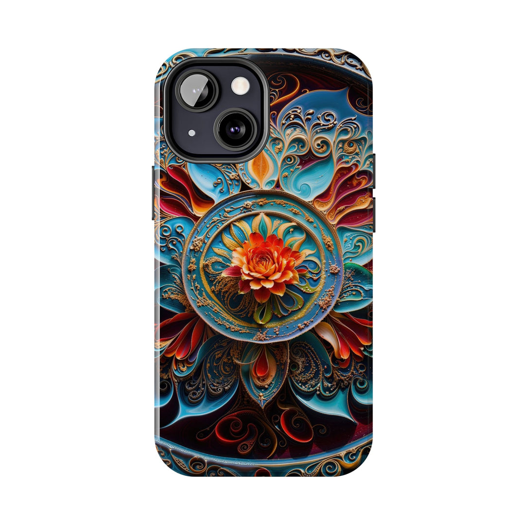 Intricate Floral Mandala - Tough Phone Case - Phone Case - g(0D·IO) - iPhone 13 Mini - -