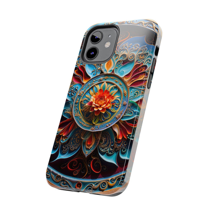 Intricate Floral Mandala - Tough Phone Case - Phone Case - g(0D·IO) - iPhone 13 Mini - -