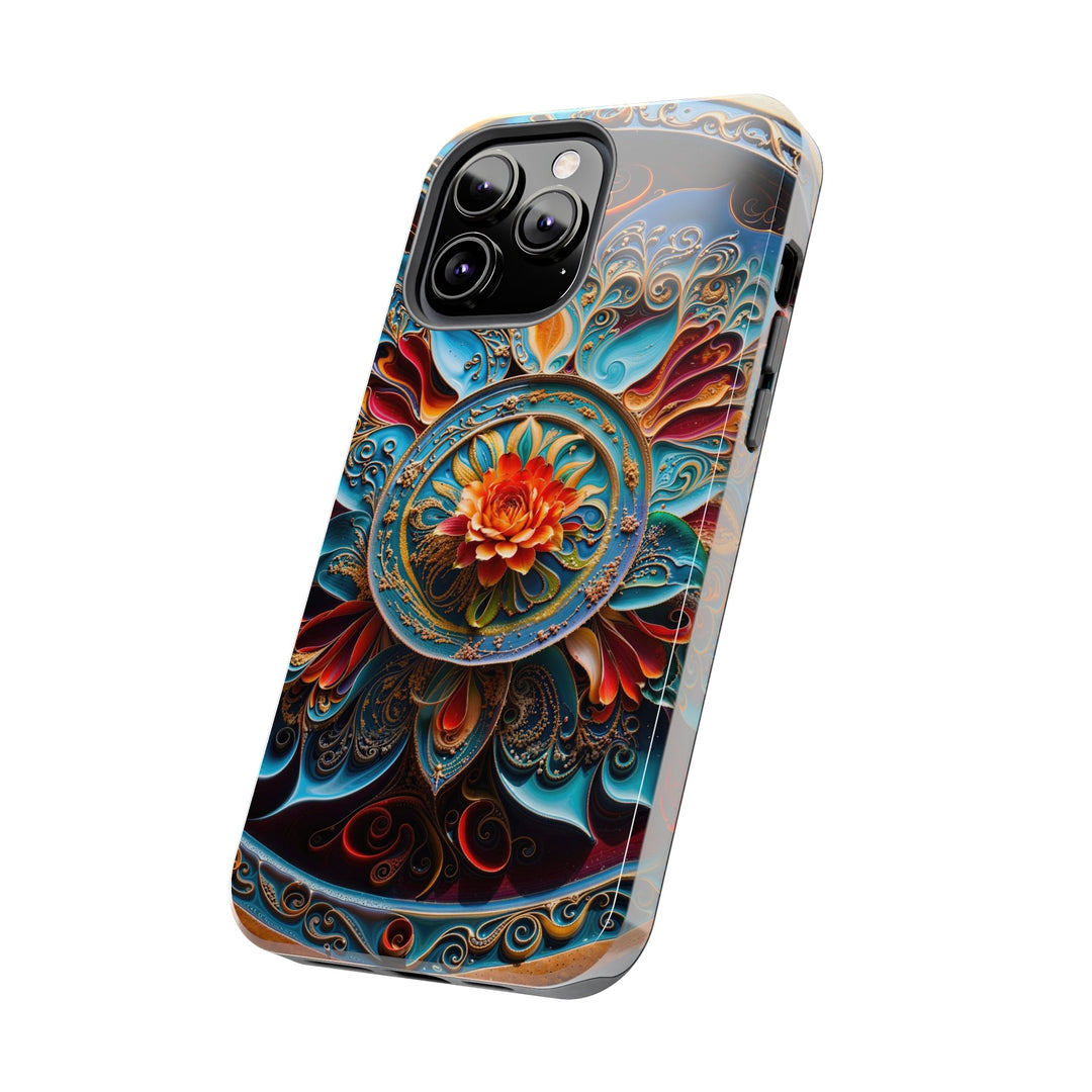 Intricate Floral Mandala - Tough Phone Case - Phone Case - g(0D·IO) - iPhone 13 Mini - -