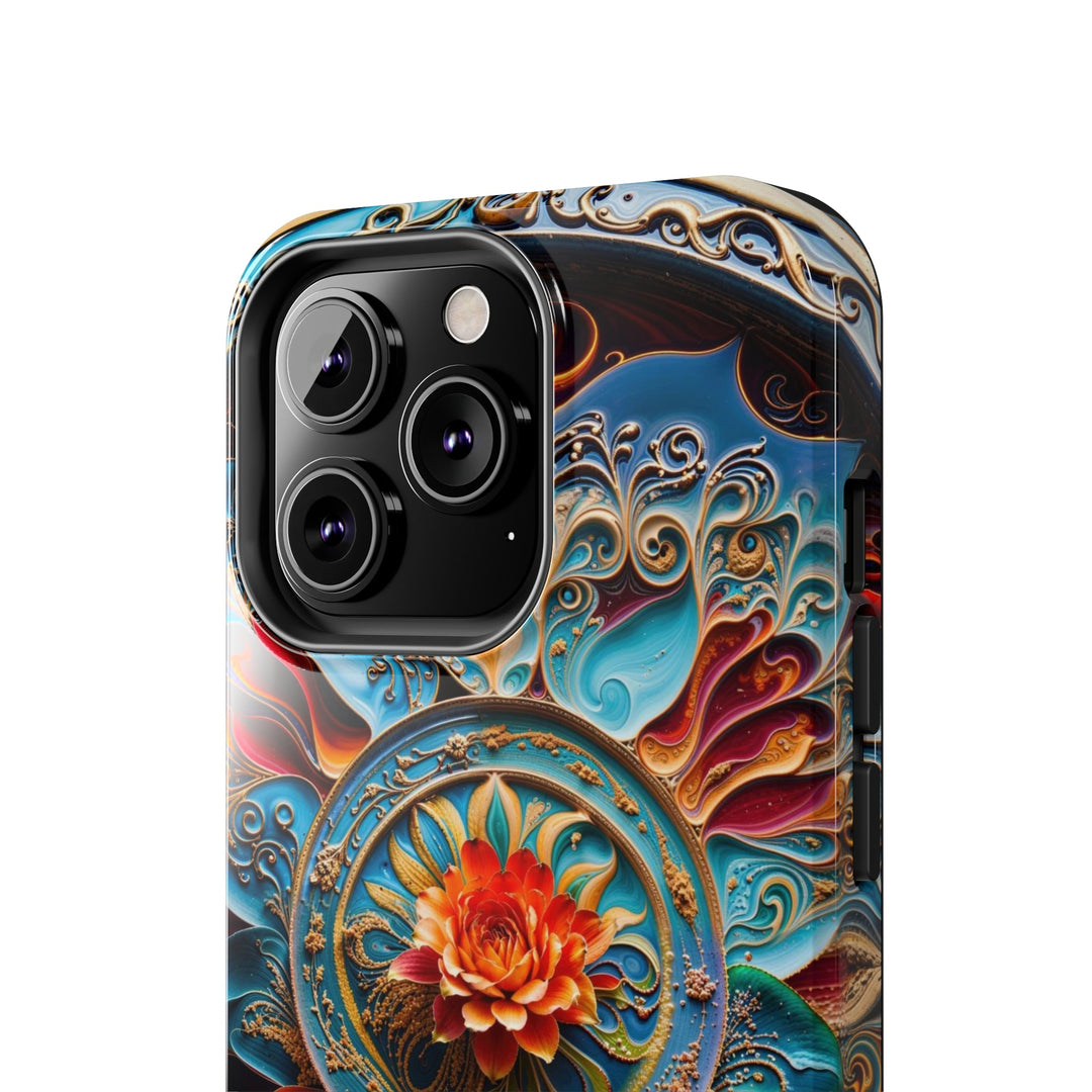 Intricate Floral Mandala - Tough Phone Case - Phone Case - g(0D·IO) - iPhone 13 Mini - -