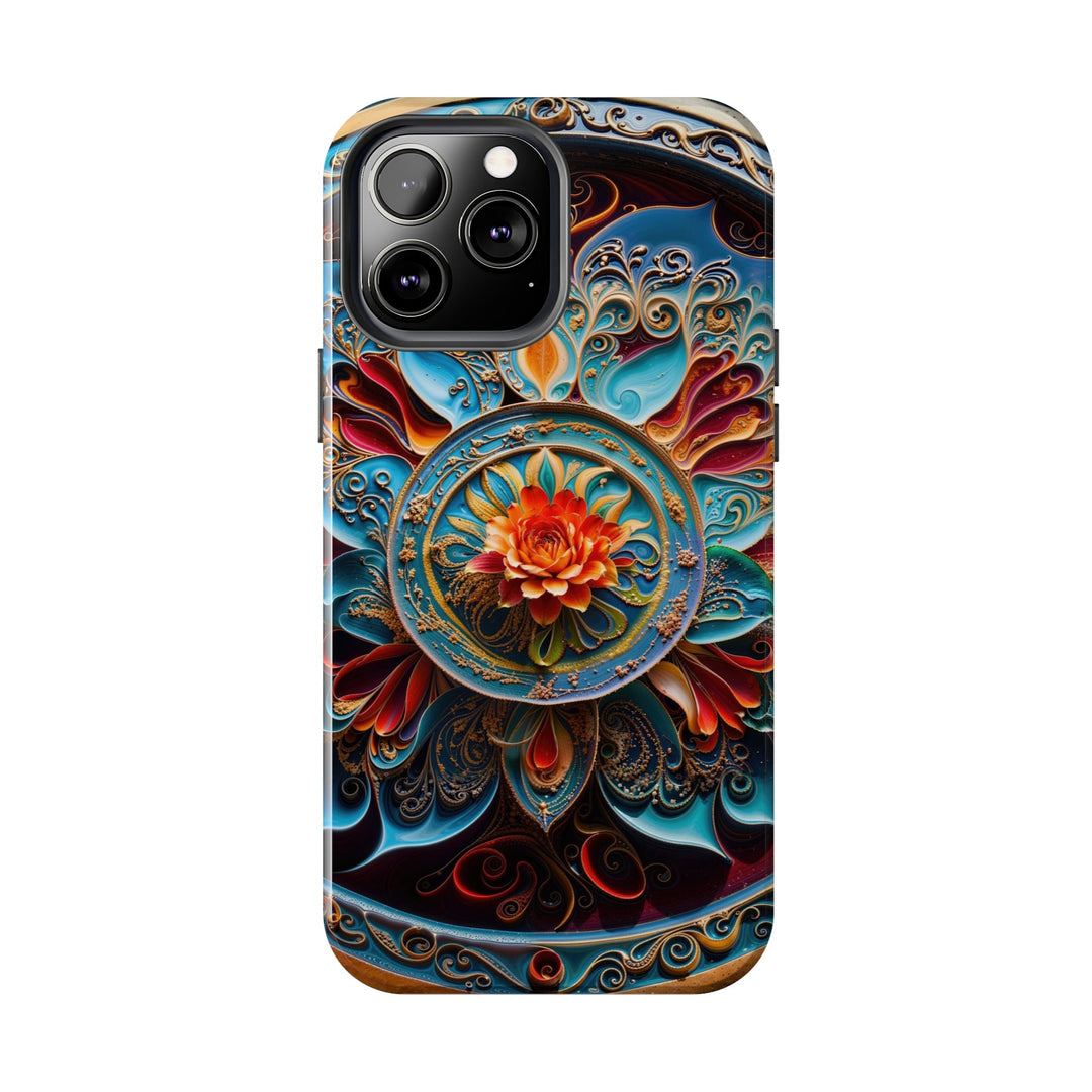 Intricate Floral Mandala - Tough Phone Case - Phone Case - g(0D·IO) - iPhone 13 Mini - -