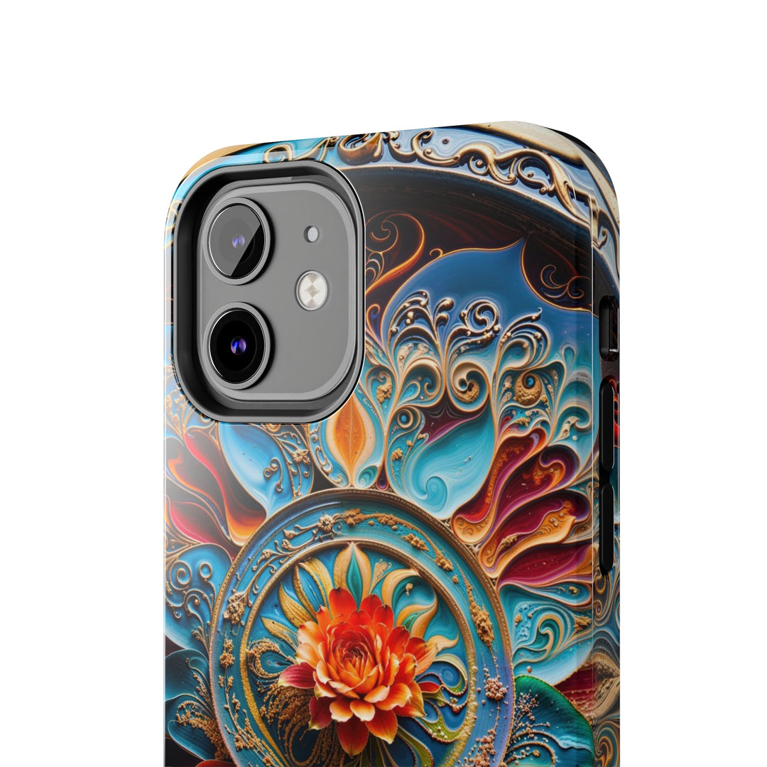 Intricate Floral Mandala - Tough Phone Case - Phone Case - g(0D·IO) - iPhone 13 Mini - -