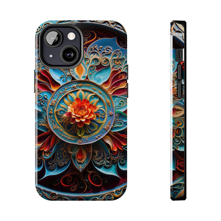 Intricate Floral Mandala - Tough Phone Case - Phone Case - g(0D·IO) - iPhone 13 Mini - -