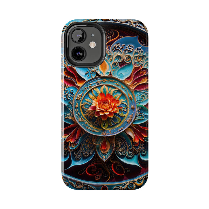 Intricate Floral Mandala - Tough Phone Case - Phone Case - g(0D·IO) - iPhone 13 Mini - -