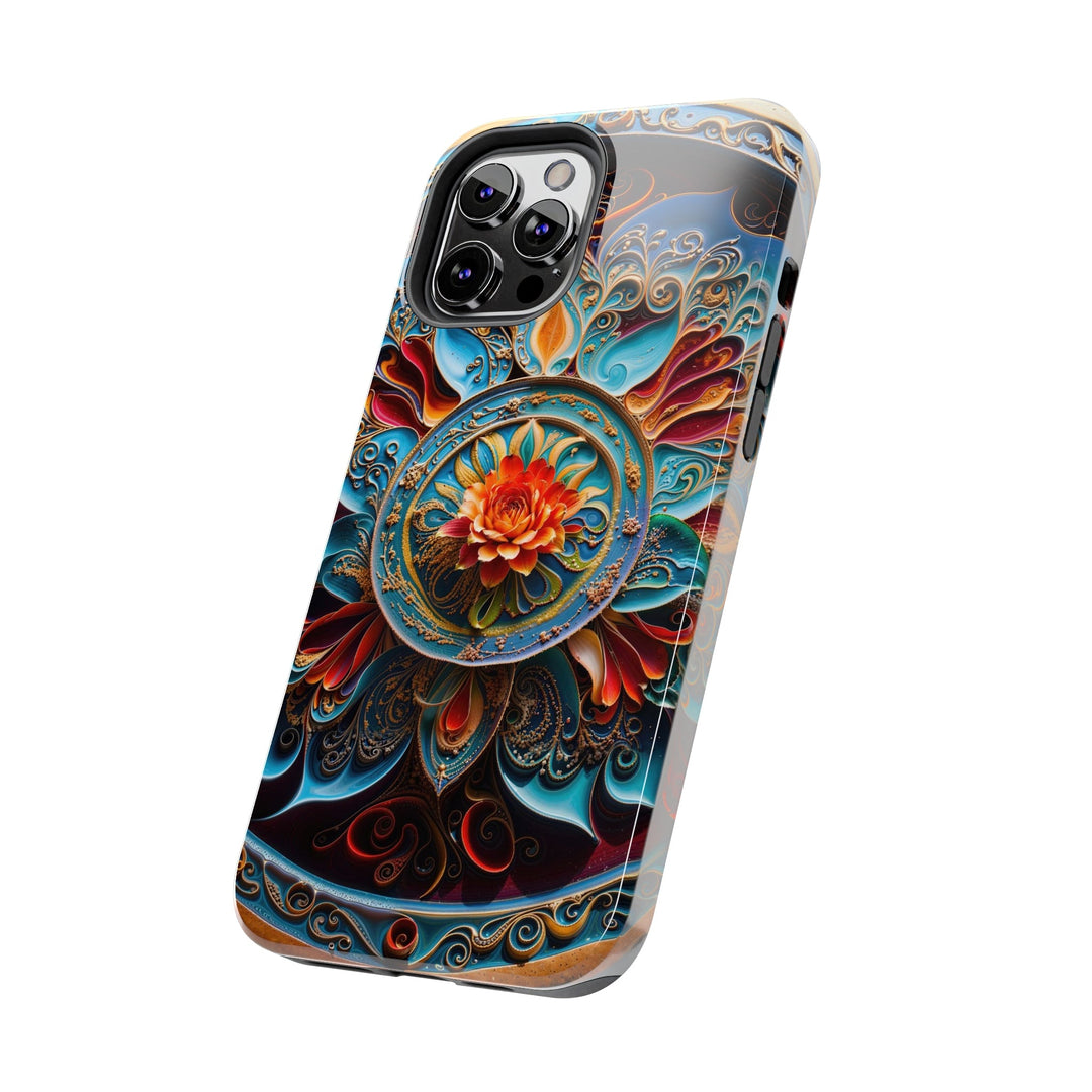Intricate Floral Mandala - Tough Phone Case - Phone Case - g(0D·IO) - iPhone 13 Mini - -