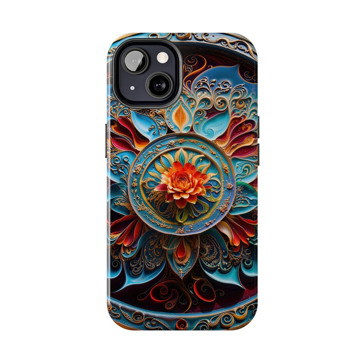 Intricate Floral Mandala - Tough Phone Case - Phone Case - g(0D·IO) - iPhone 13 Mini - -