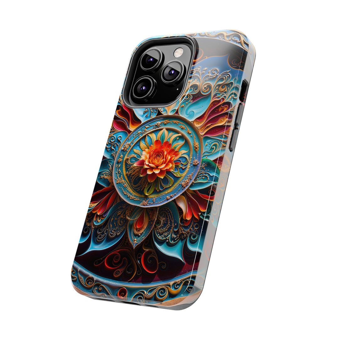 Intricate Floral Mandala - Tough Phone Case - Phone Case - g(0D·IO) - iPhone 13 Mini - -
