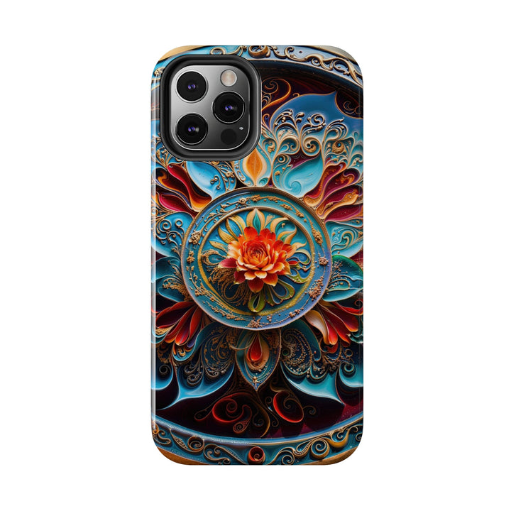 Intricate Floral Mandala - Tough Phone Case - Phone Case - g(0D·IO) - iPhone 13 Mini - -