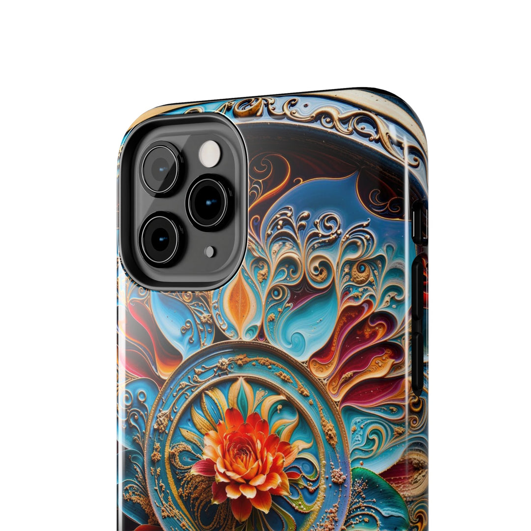 Intricate Floral Mandala - Tough Phone Case - Phone Case - g(0D·IO) - iPhone 13 Mini - -