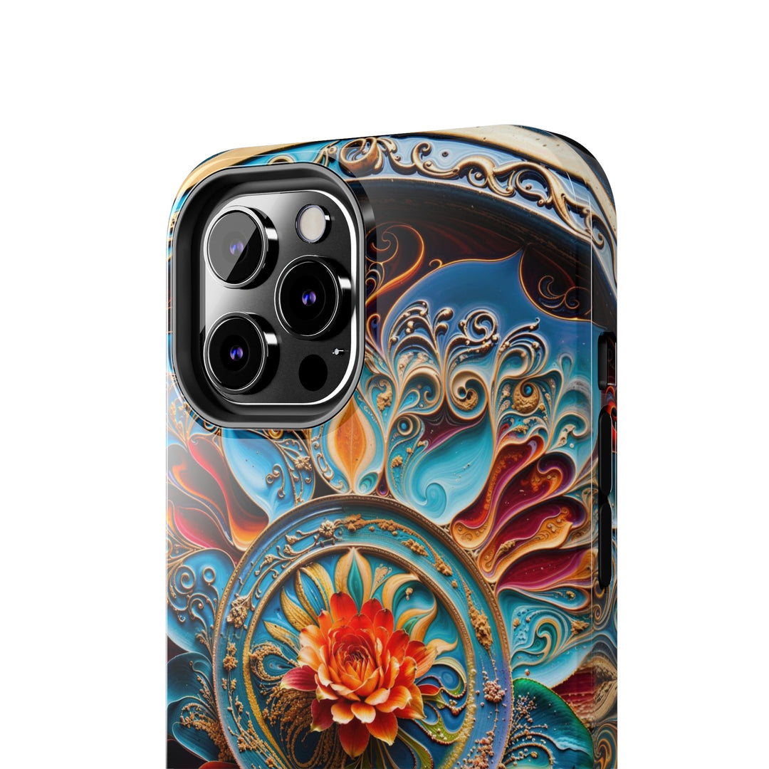 Intricate Floral Mandala - Tough Phone Case - Phone Case - g(0D·IO) - iPhone 13 Mini - -
