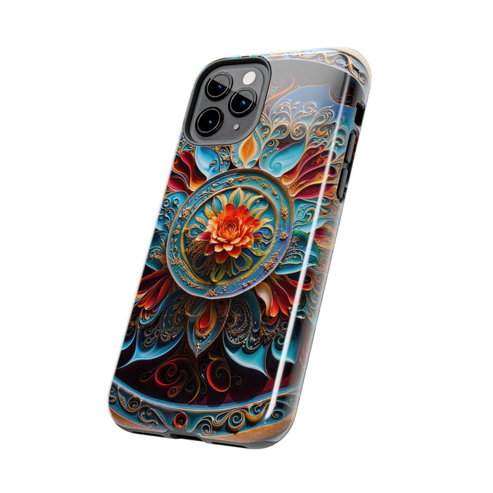 Intricate Floral Mandala - Tough Phone Case - Phone Case - g(0D·IO) - iPhone 13 Mini - -