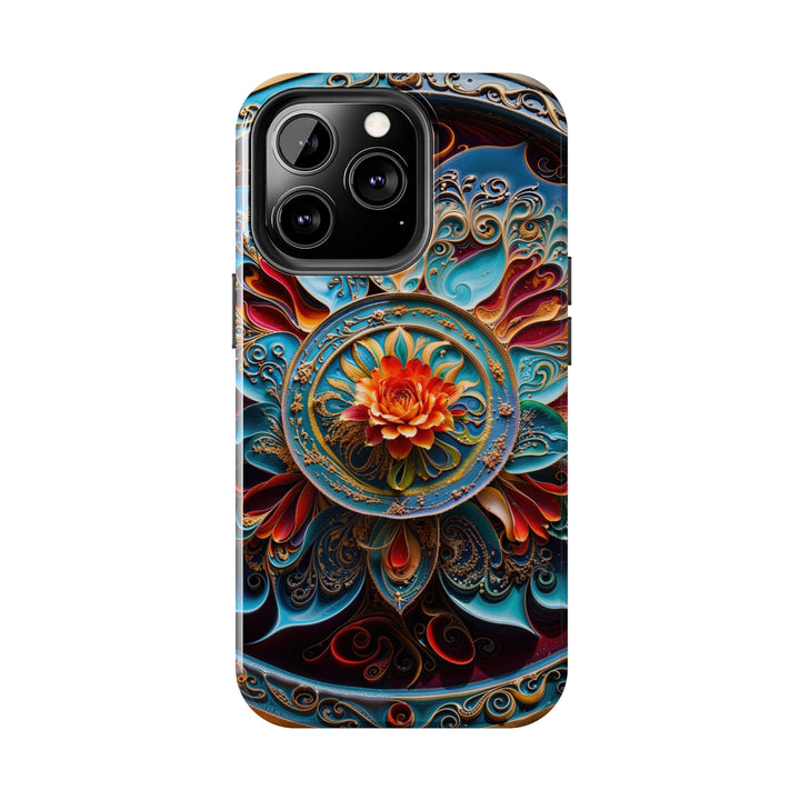 Intricate Floral Mandala - Tough Phone Case - Phone Case - g(0D·IO) - iPhone 13 Mini - -