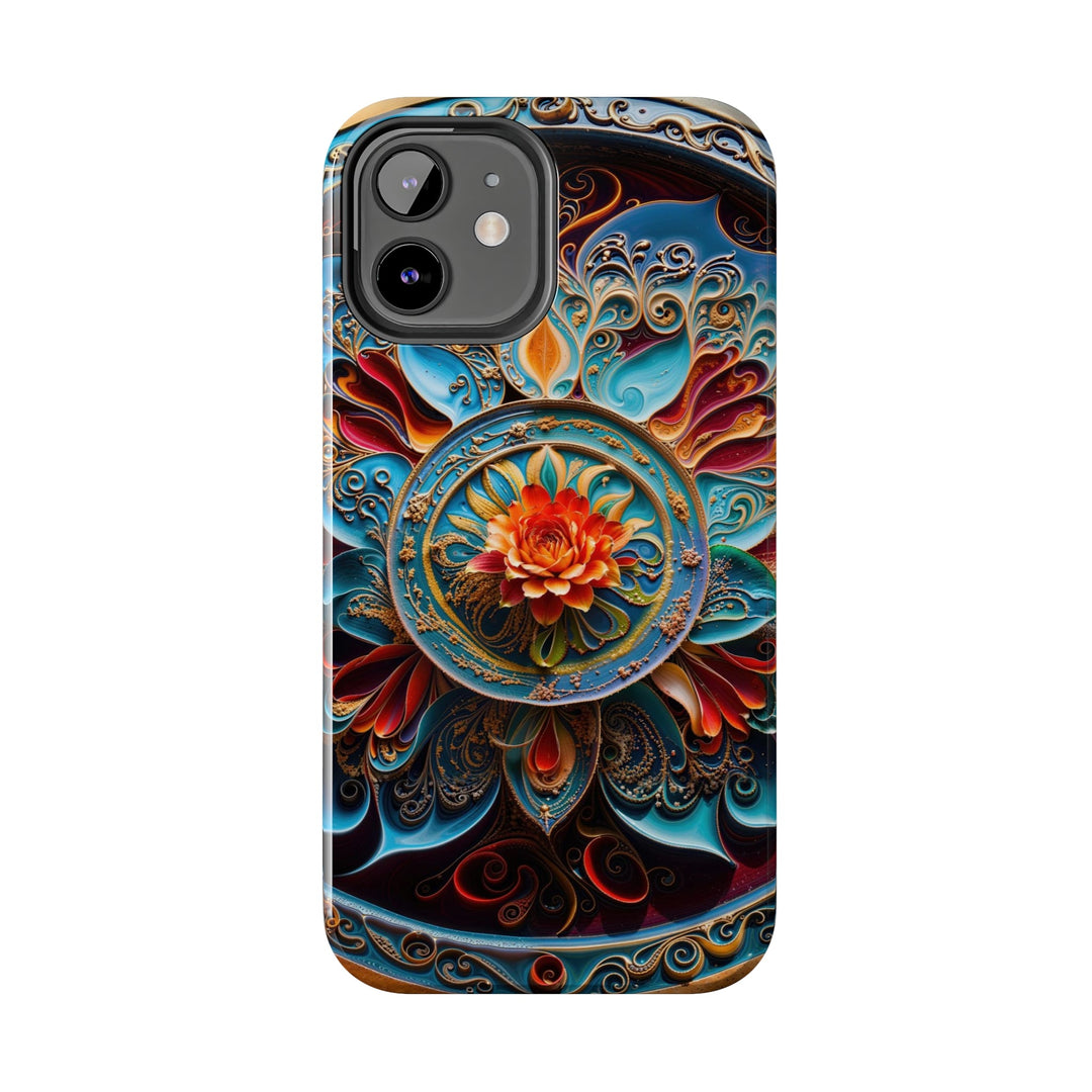 Intricate Floral Mandala - Tough Phone Case - Phone Case - g(0D·IO) - iPhone 13 Mini - -