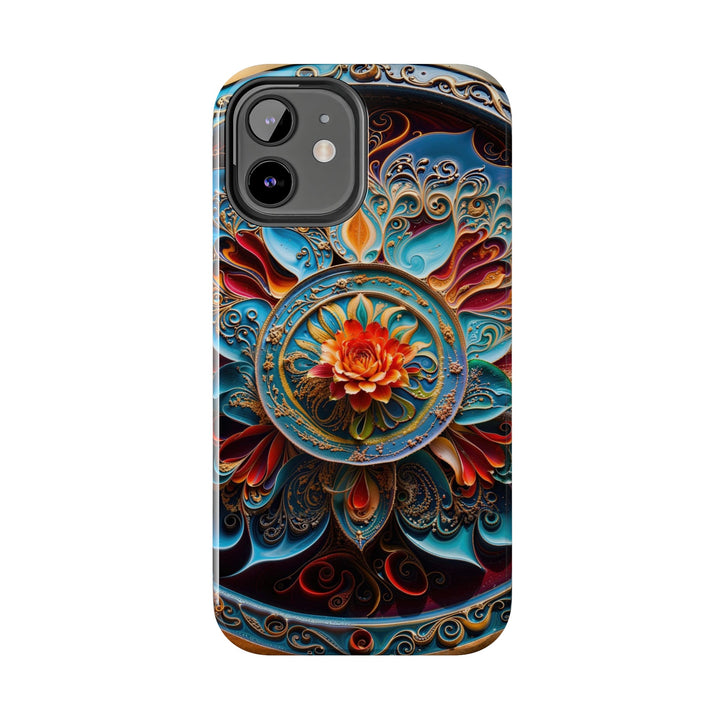 Intricate Floral Mandala - Tough Phone Case - Phone Case - g(0D·IO) - iPhone 13 Mini - -