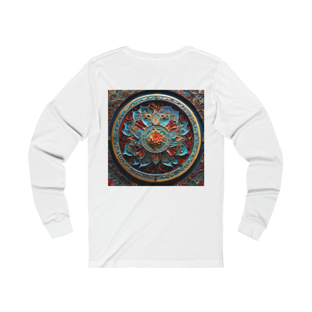 Intricate Floral Mandala - Unisex Jersey Long Sleeve Tee - Long-sleeve - g(0D·IO) - S - Heather Forest -