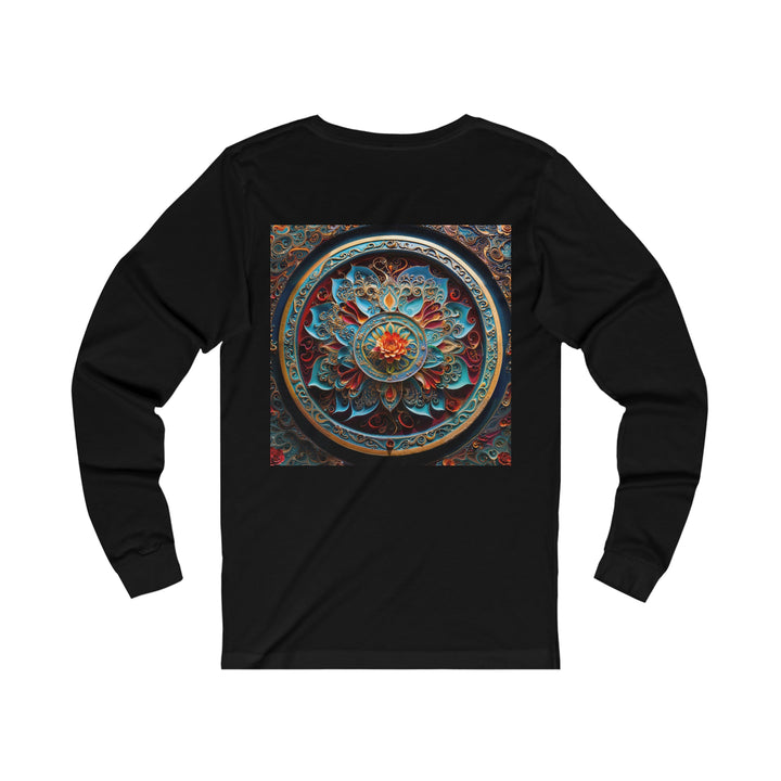 Intricate Floral Mandala - Unisex Jersey Long Sleeve Tee - Long-sleeve - g(0D·IO) - S - Heather Forest -