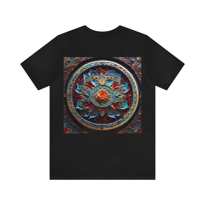 Intricate Floral Mandala - Unisex Jersey Short Sleeve Tee - T-Shirt - g(0D·IO) - Black - S -