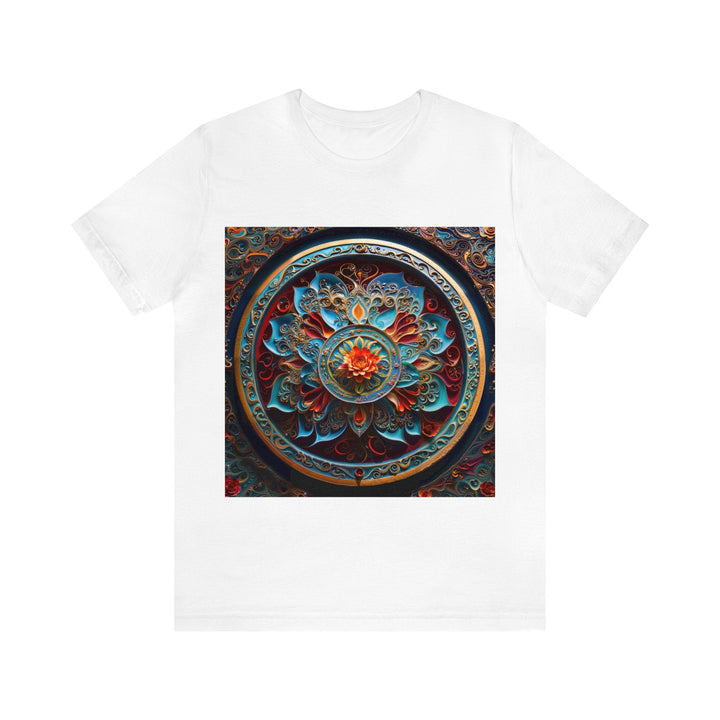 Intricate Floral Mandala - Unisex Jersey Short Sleeve Tee - T-Shirt - g(0D·IO) - White - S -