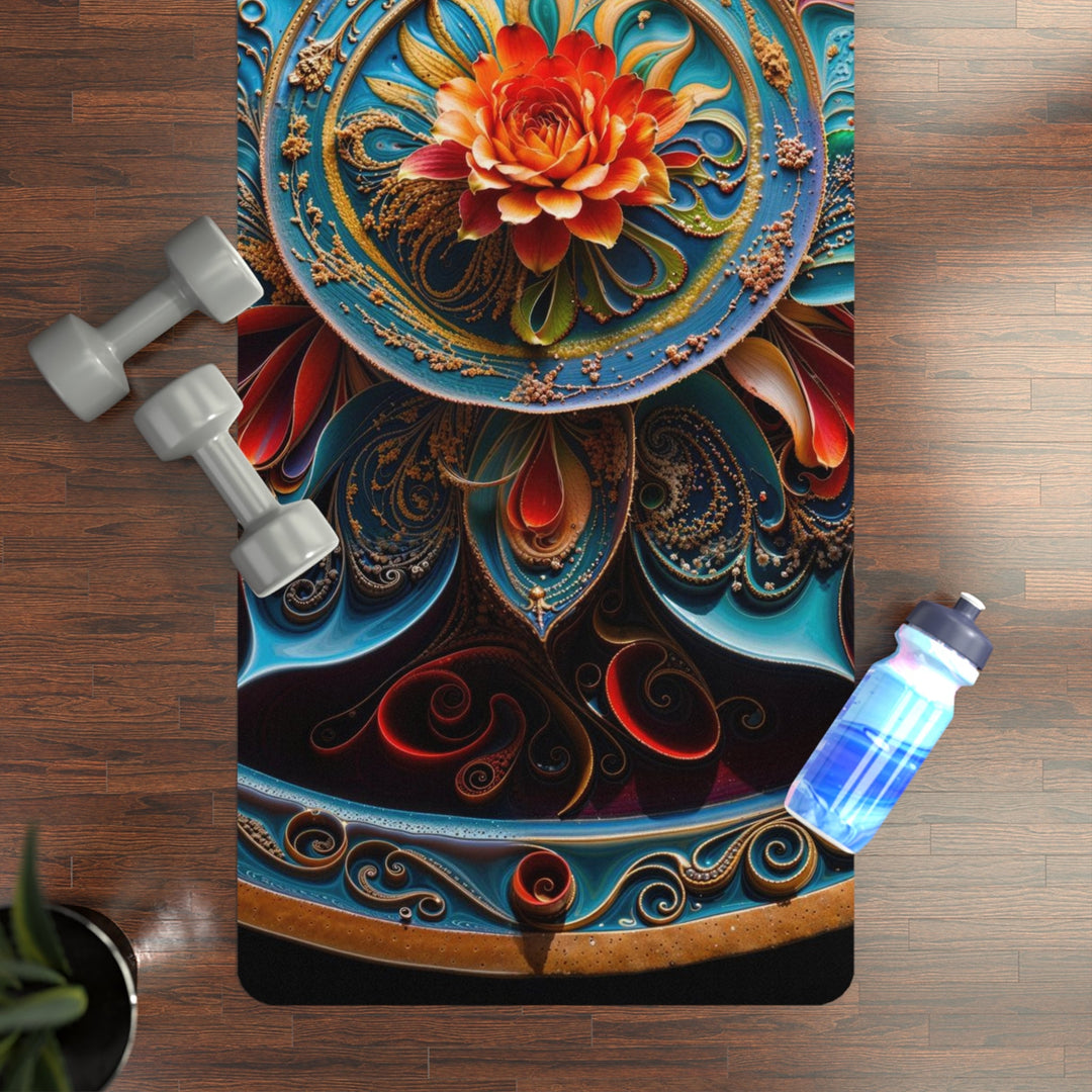 Intricate Floral Mandala - Yoga Mat - Home Decor - g(0D·IO) - 24” x 68” - -