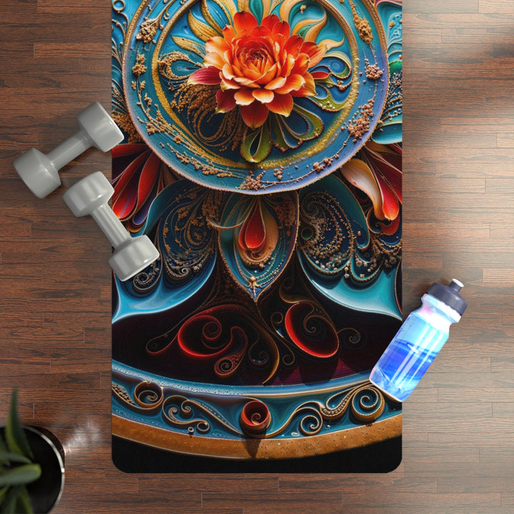 Intricate Floral Mandala - Yoga Mat - Home Decor - g(0D·IO) - 24” x 68” - -