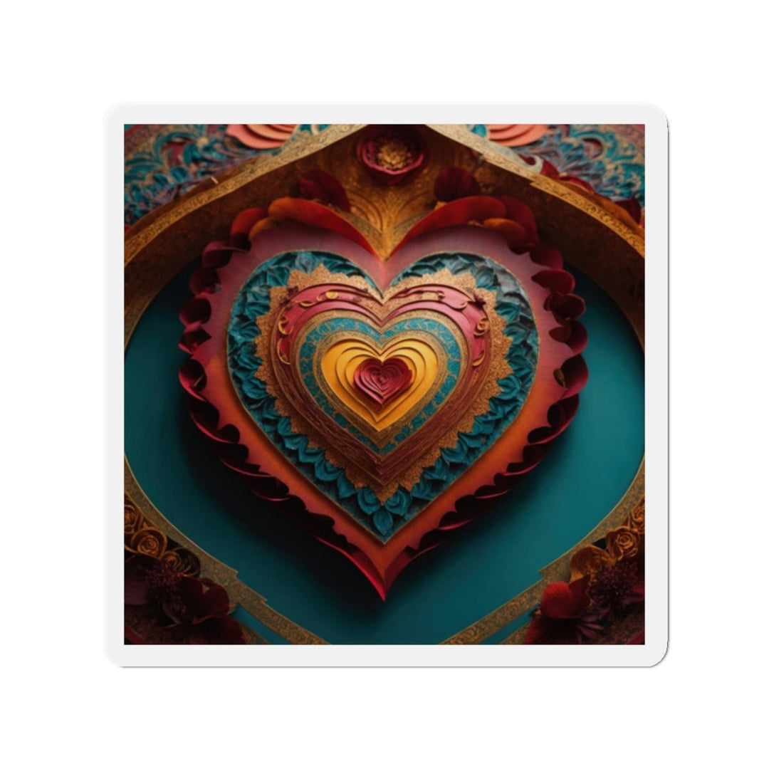 Intricate Heart Mandala - Die-cut Magnet - Home Decor - g(0D·IO) - 2" x 2" - Die-Cut - 1 pc