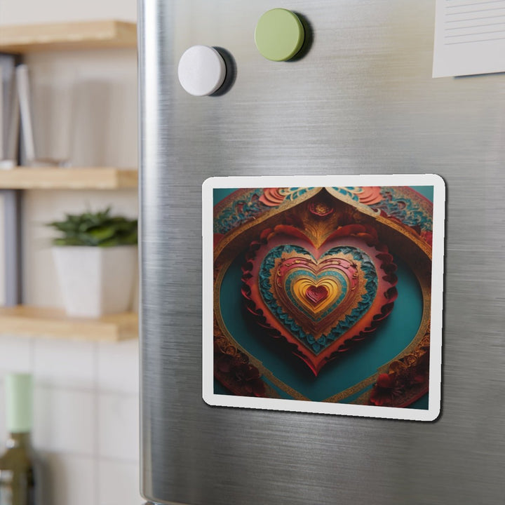 Intricate Heart Mandala - Die-cut Magnet - Home Decor - g(0D·IO) - 6 × 6" - Die-Cut - 1 pc