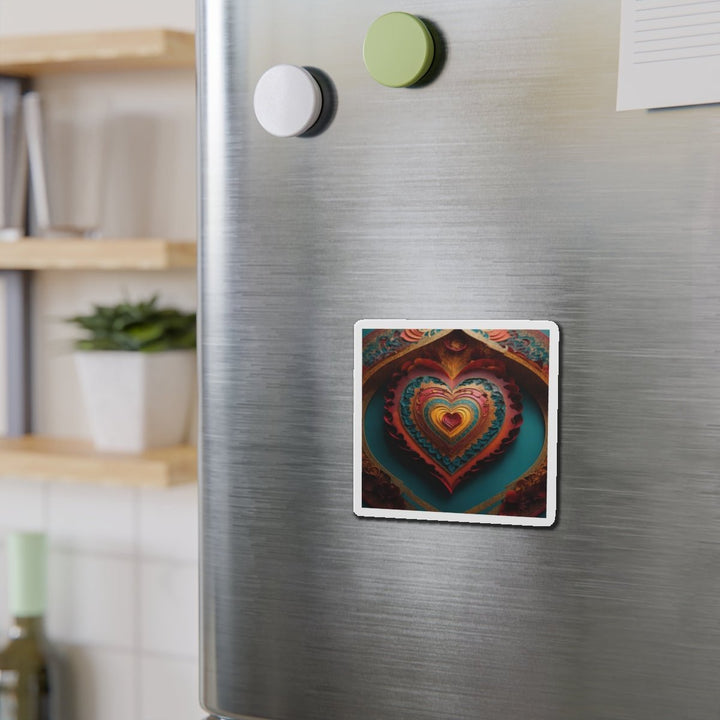 Intricate Heart Mandala - Die-cut Magnet - Home Decor - g(0D·IO) - 6 × 6" - Die-Cut - 1 pc