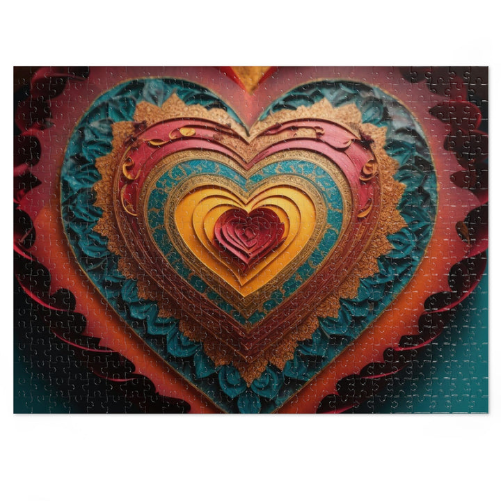 Intricate Heart Mandala - Jigsaw Puzzle (100, 252, 500, 1000 pieces) - Puzzle - g(0D·IO) - 20.5" × 15" (500 pcs) - -