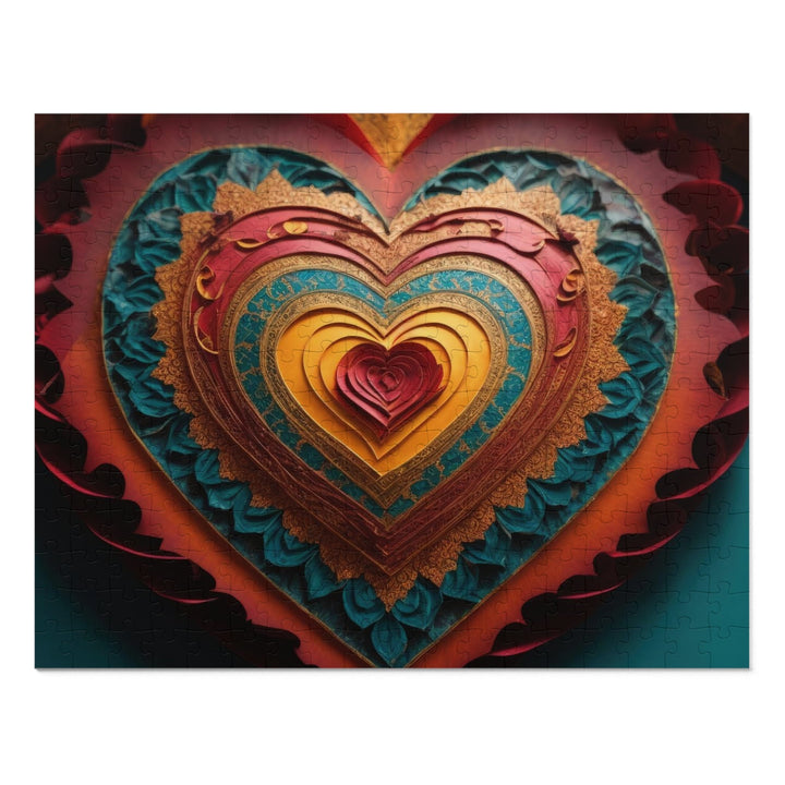 Intricate Heart Mandala - Jigsaw Puzzle (100, 252, 500, 1000 pieces) - Puzzle - g(0D·IO) - 14" × 11" (252 pcs) - -