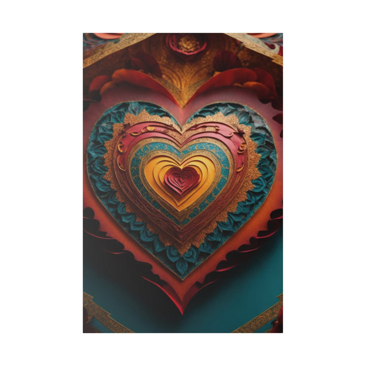 Intricate Heart Mandala - Matte Canvas - Canvas - g(0D·IO) - 32″ x 48″ (Vertical) - 0.75'' -