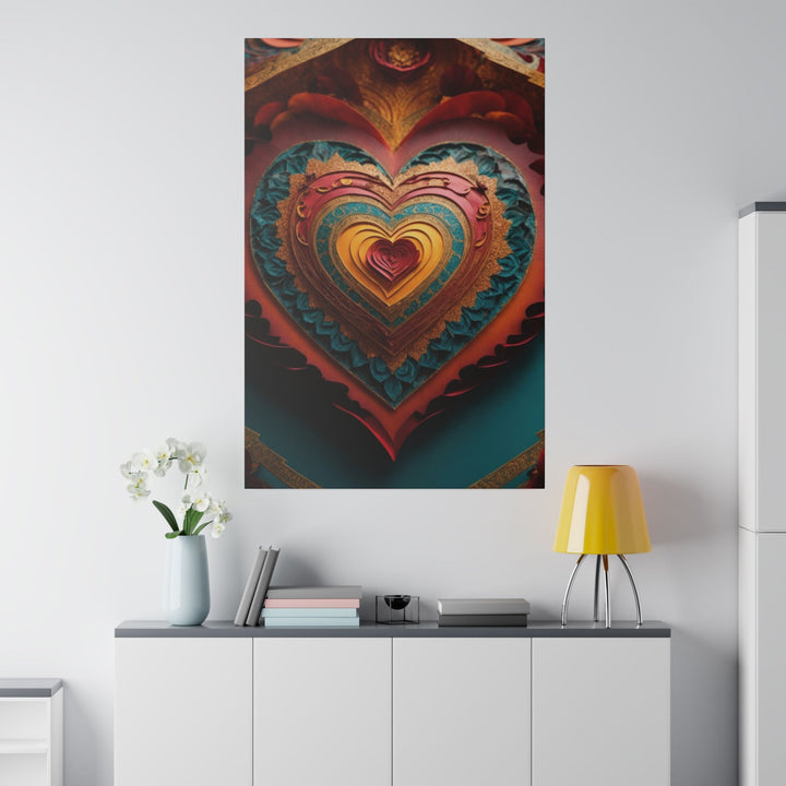 Intricate Heart Mandala - Matte Canvas - Canvas - g(0D·IO) - 32" x 32" (Square) - 0.75'' -