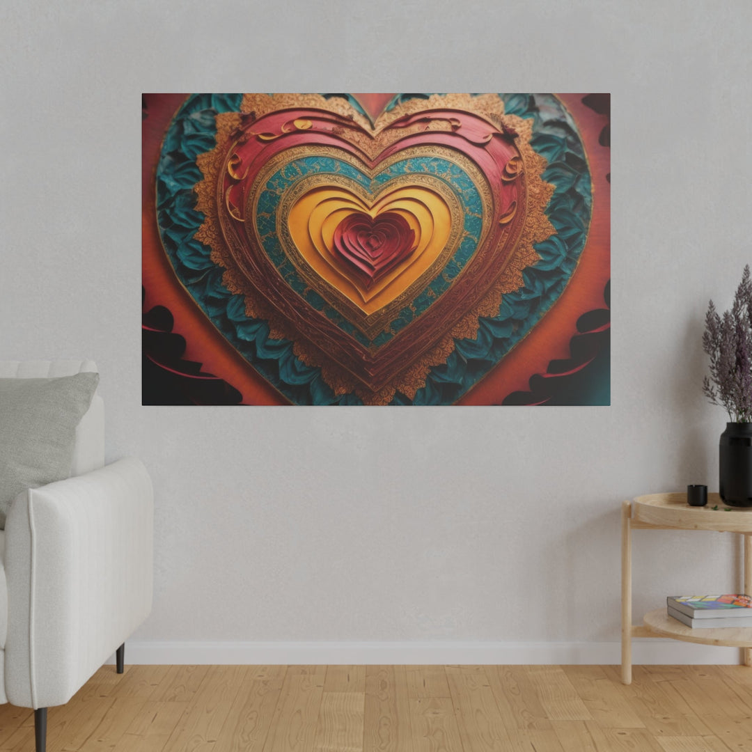 Intricate Heart Mandala - Matte Canvas - Canvas - g(0D·IO) - 32" x 32" (Square) - 0.75'' -