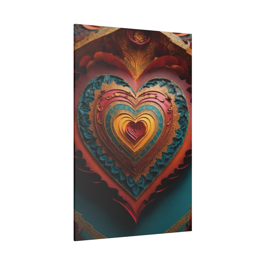 Intricate Heart Mandala - Matte Canvas - Canvas - g(0D·IO) - 32" x 32" (Square) - 0.75'' -