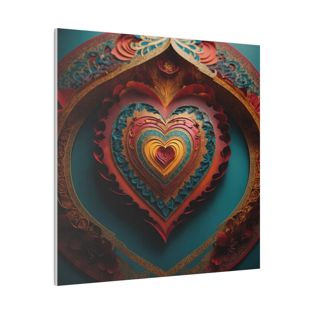 Intricate Heart Mandala - Matte Canvas - Canvas - g(0D·IO) - 32" x 32" (Square) - 0.75'' -