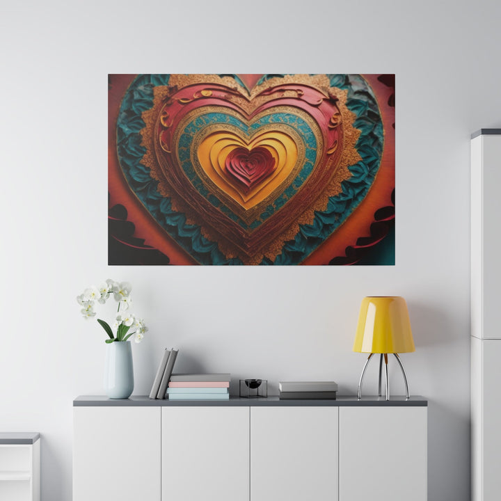 Intricate Heart Mandala - Matte Canvas - Canvas - g(0D·IO) - 32" x 32" (Square) - 0.75'' -