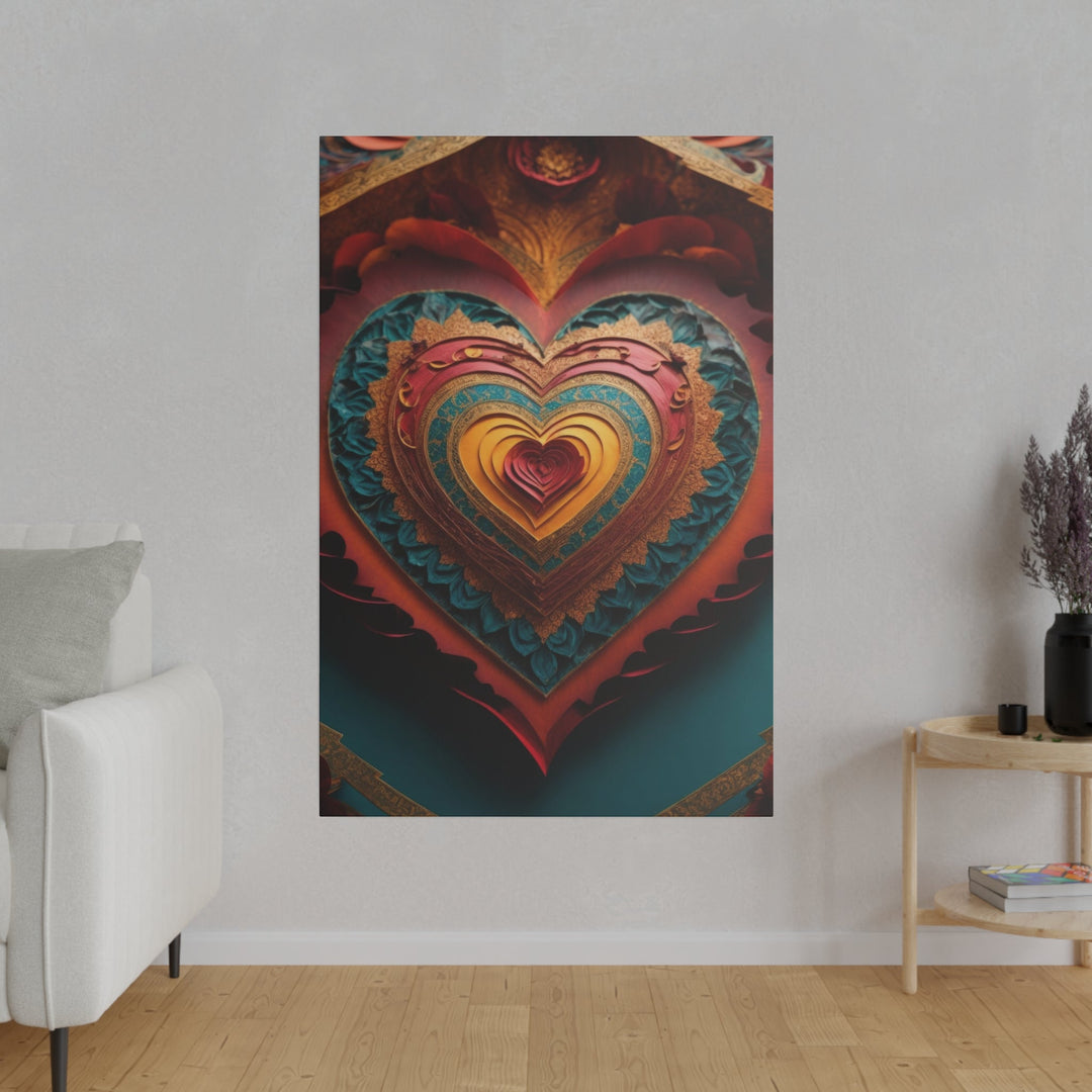 Intricate Heart Mandala - Matte Canvas - Canvas - g(0D·IO) - 32" x 32" (Square) - 0.75'' -