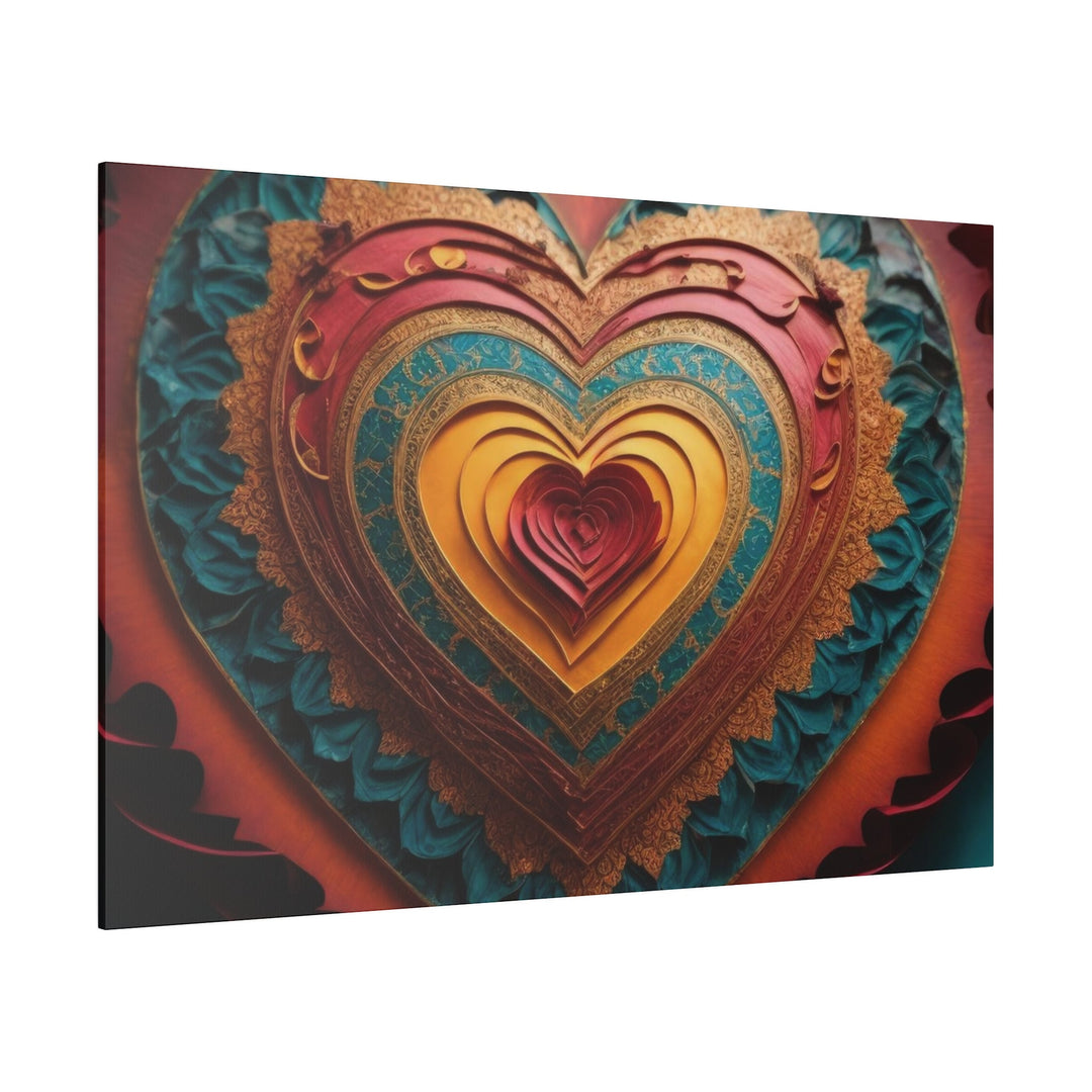 Intricate Heart Mandala - Matte Canvas - Canvas - g(0D·IO) - 32" x 32" (Square) - 0.75'' -