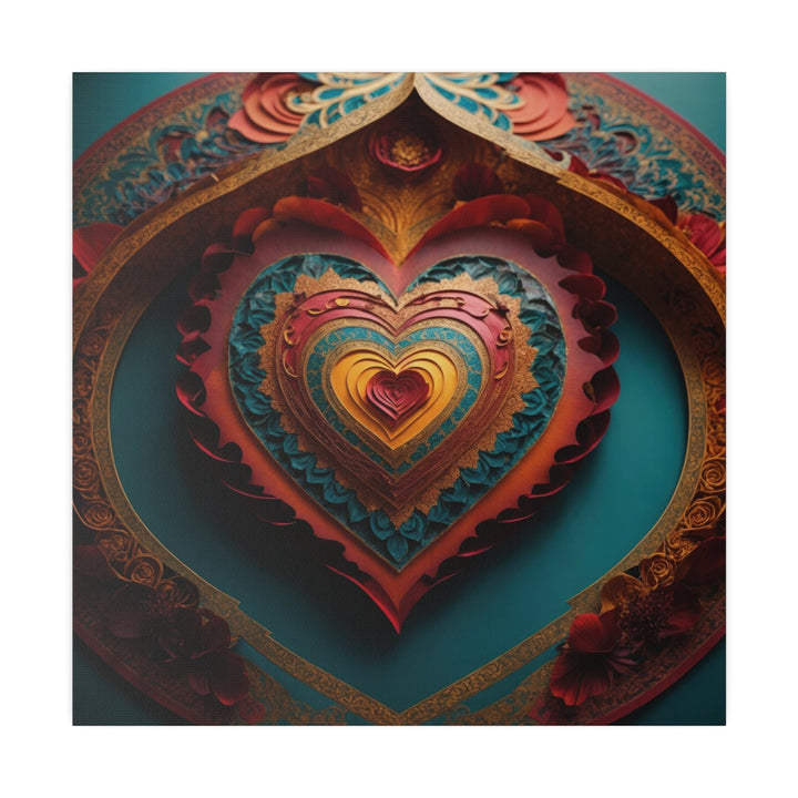 Intricate Heart Mandala - Matte Canvas - Canvas - g(0D·IO) - 32" x 32" (Square) - 0.75'' -