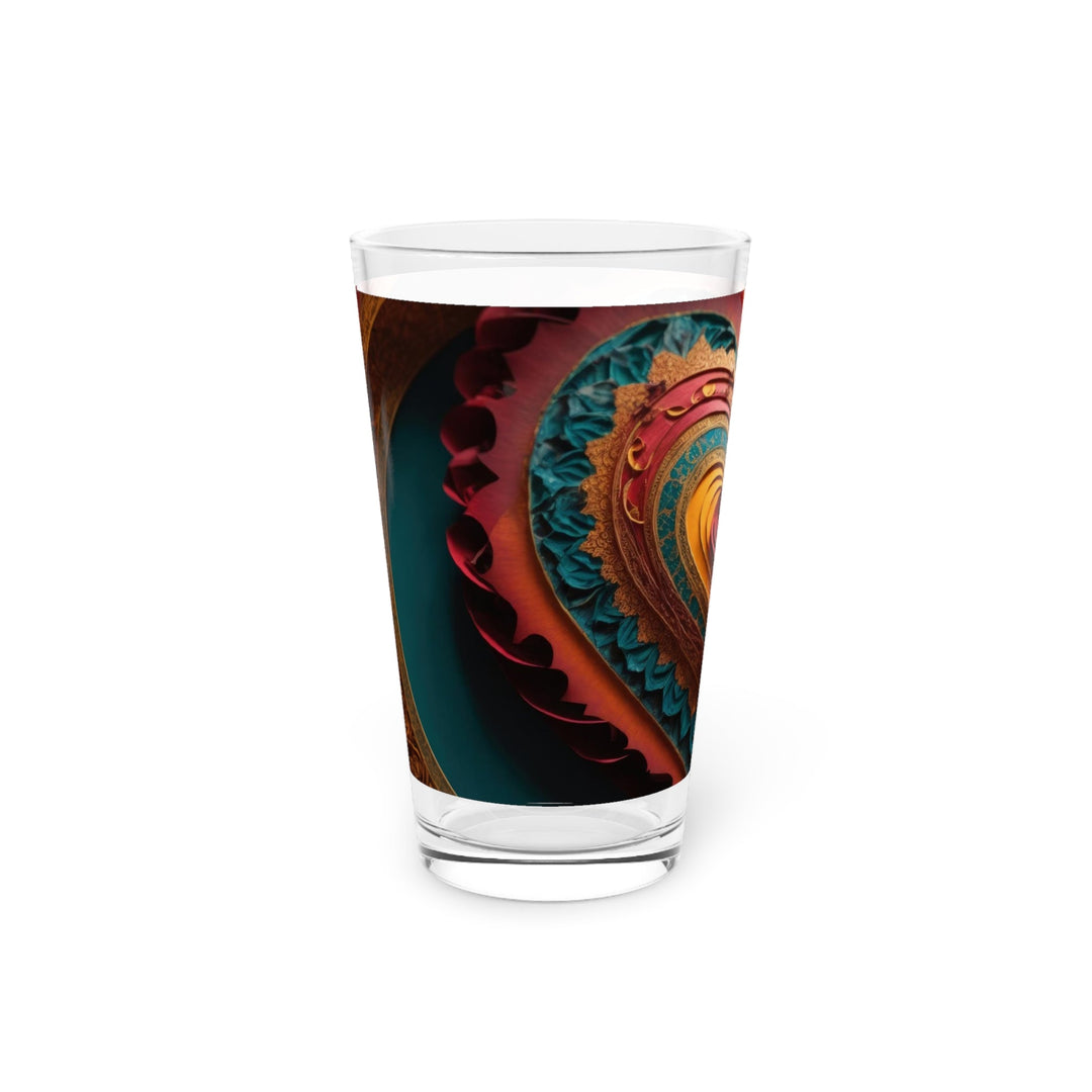 Intricate Heart Mandala - Pint Glass - Mug - g(0D·IO) - 16oz - -