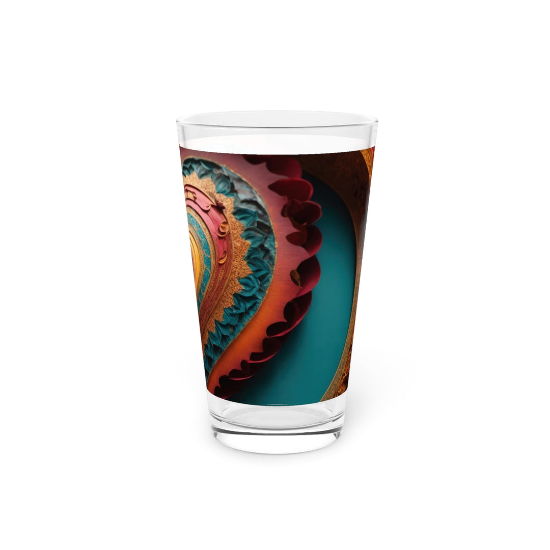 Intricate Heart Mandala - Pint Glass - Mug - g(0D·IO) - 16oz - -