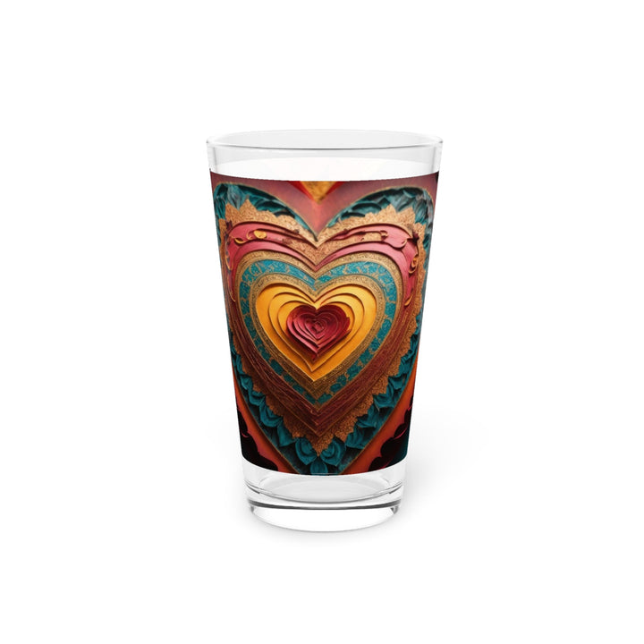 Intricate Heart Mandala - Pint Glass - Mug - g(0D·IO) - 16oz - -