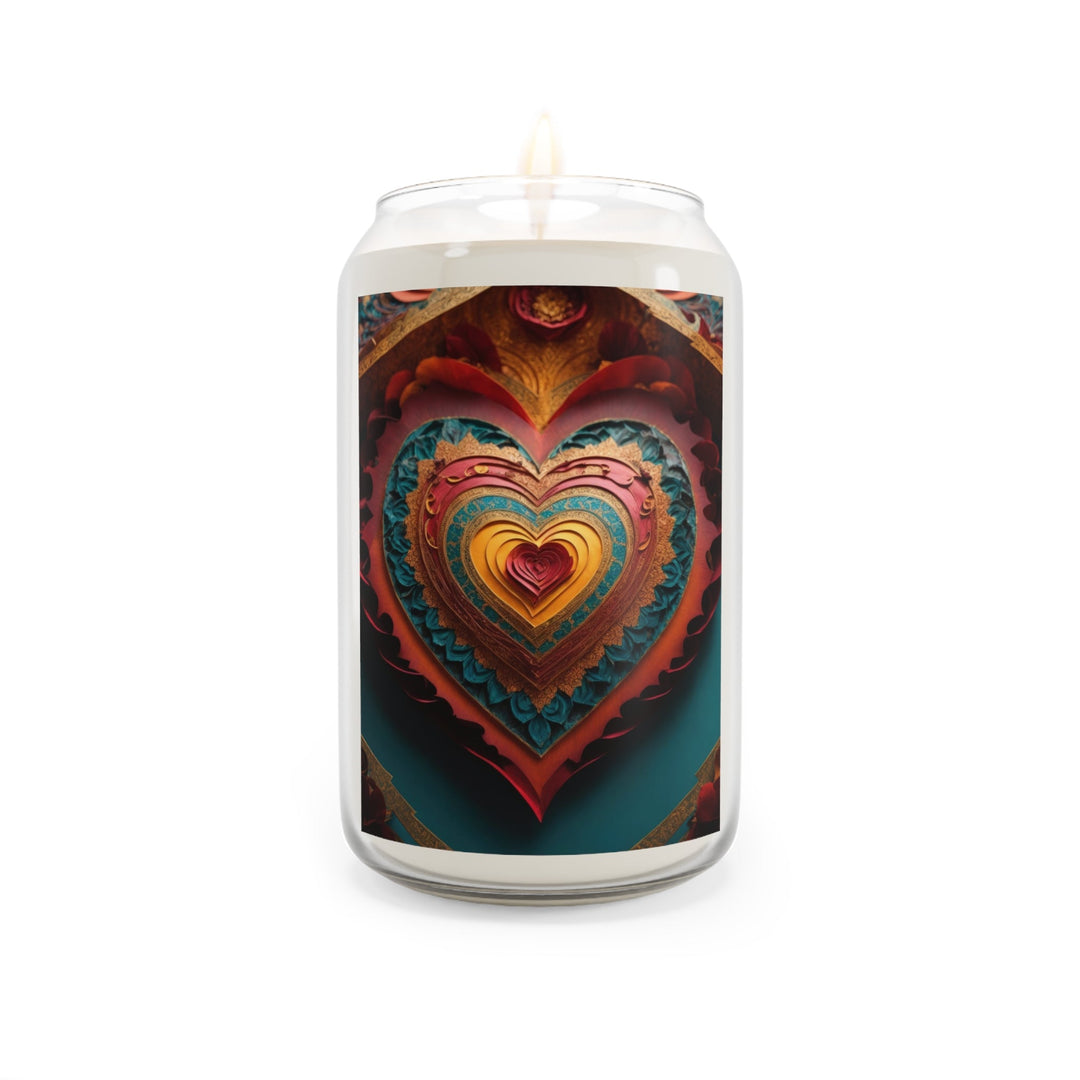 Intricate Heart Mandala - Scented Candle - Home Decor - g(0D·IO) - Comfort Spice - 13.75oz -