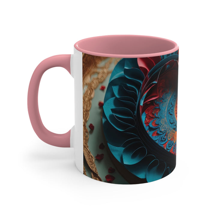 Intricate Layered Heart - Accent Coffee Mug - Mug - g(0D·IO) - Pink - 11oz -